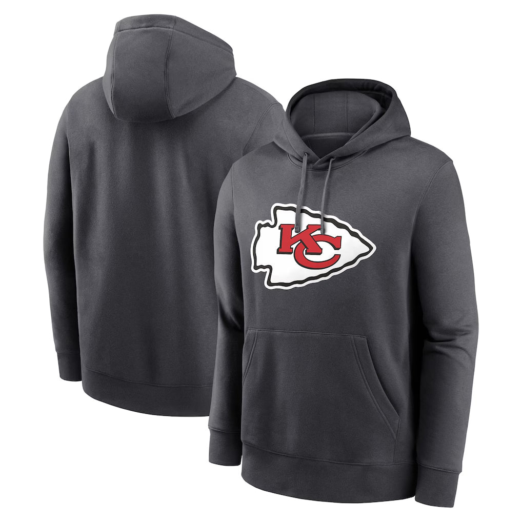 Johmsee KC.Chiefs Gray LoGo Pullover Hoodies Limited Blank Player Stitched Jerseys