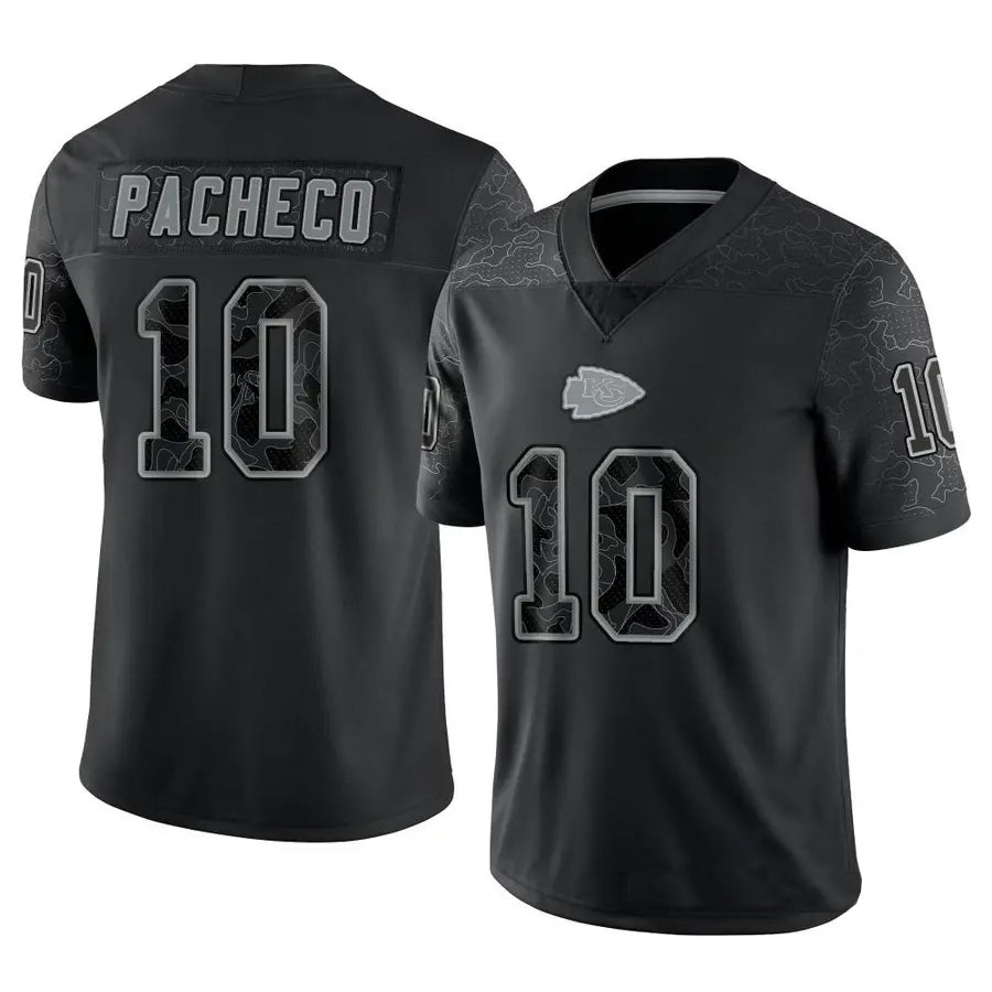 Johmsee KC.Chiefs #10 Isiah Pacheco Player Black RFLCTV Limited Stitched Jerseys