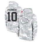 Johmsee KC.Chiefs #10 Isiah Pacheco Player Salute to Service Hoodies Stitched Jerseys