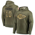 Johmsee KC.Chiefs #10 Isiah Pacheco Player Salute to Service Limited Olive Hoodies Stitched Jerseys