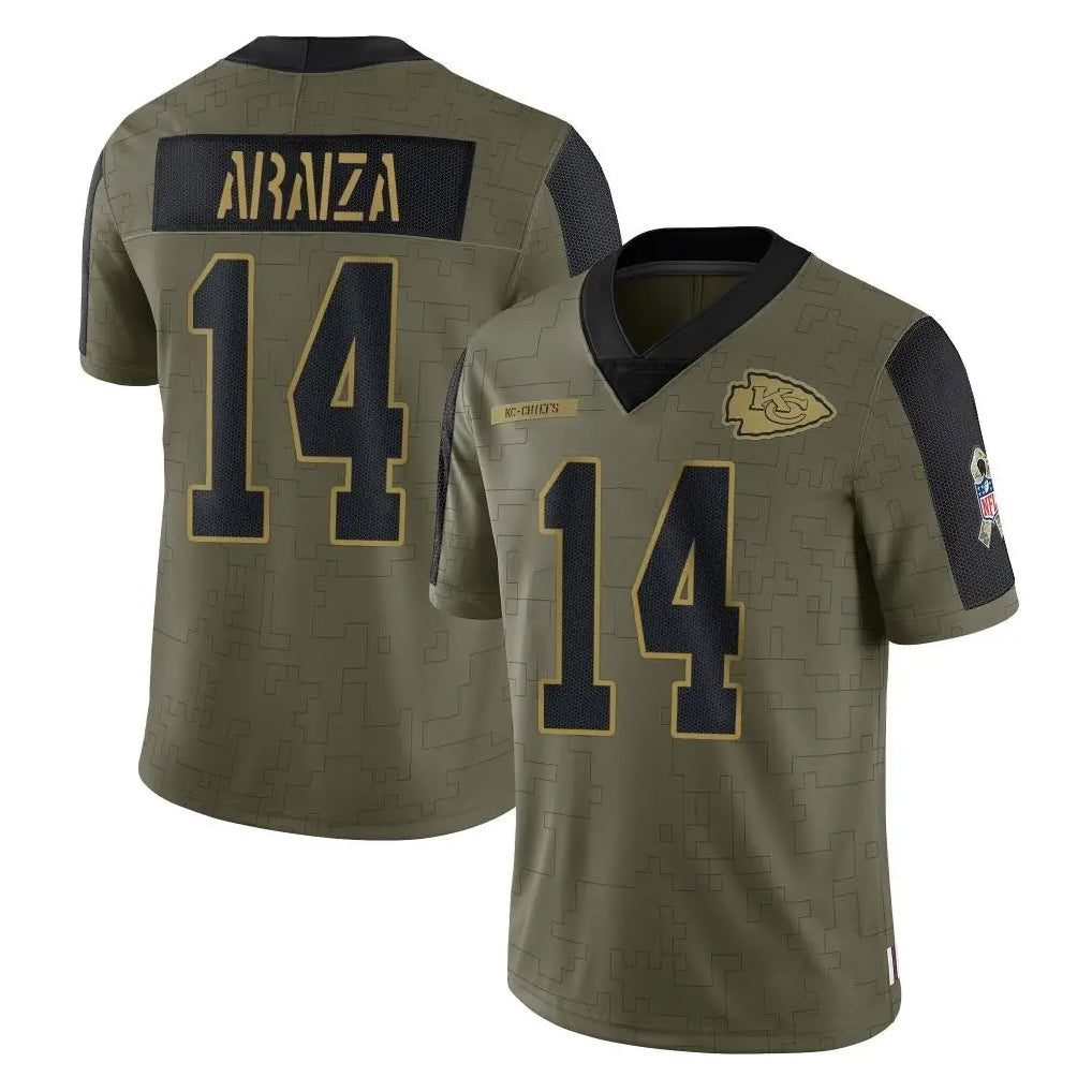 Johmsee KC.Chiefs #14 Matt Araiza Player Olive Salute To Service Limited Game Stitched Jerseys
