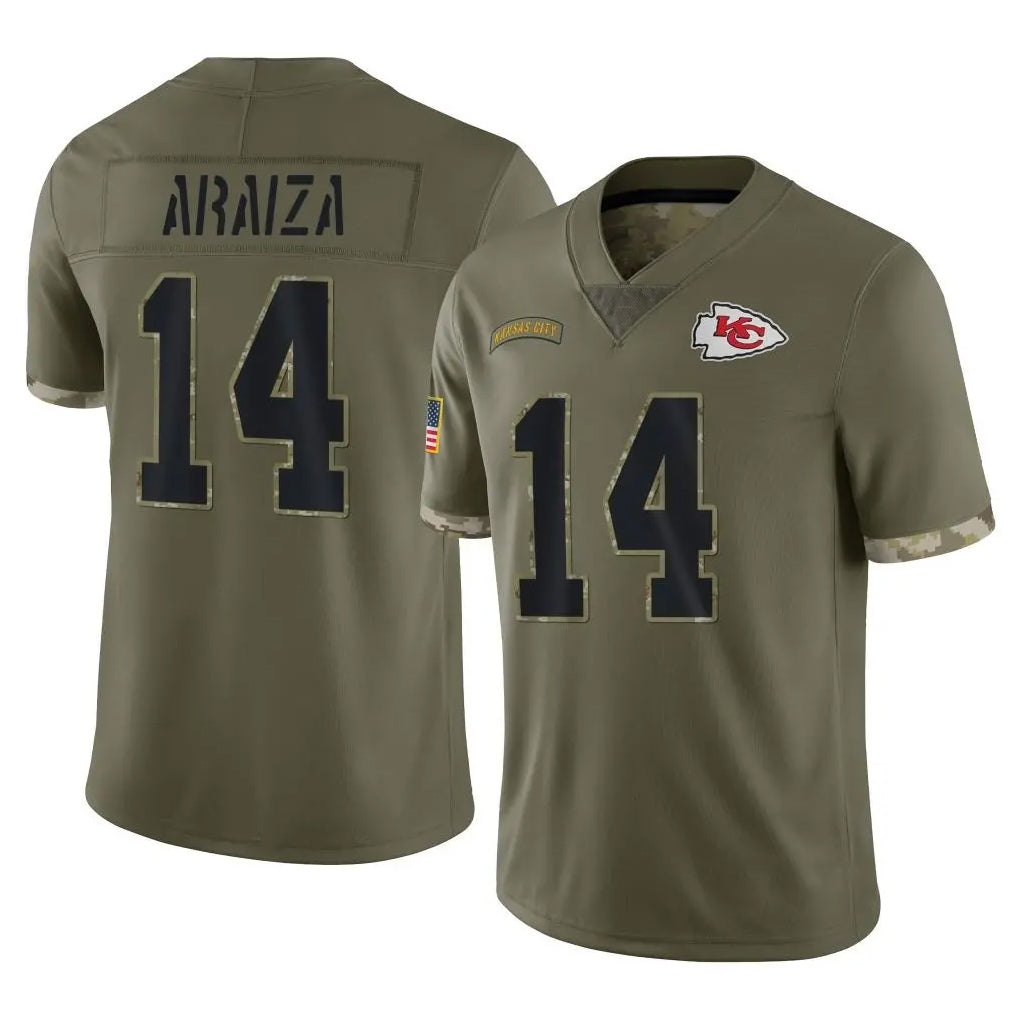 Johmsee KC.Chiefs #14 Matt Araiza Player Olive Salute To Service Limited Stitched Jerseys