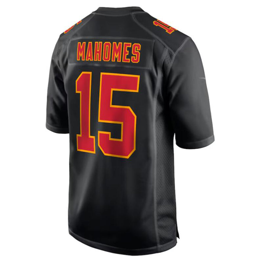 Johmsee KC.Chiefs #15 Patrick Mahomes Black Super Bowl LVIII Carbon Fashion Game Player Jersey American Stitched Jersey
