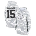 Johmsee KC.Chiefs #15 Patrick Mahomes Player Arctic Camo Salute to Service Hoodies Stitched Jerseys