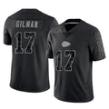 Johmsee KC.Chiefs #17 Alohi Gilman Player Black Limited Reflective Game Stitched Jerseys