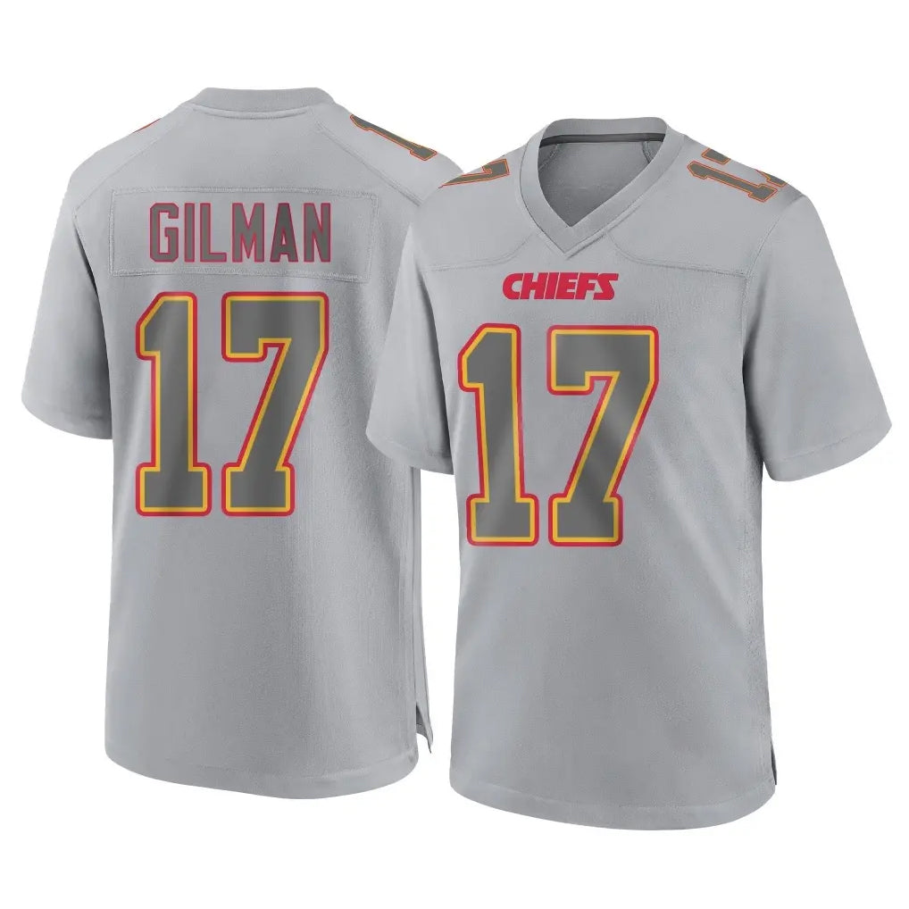 Johmsee KC.Chiefs #17 Alohi Gilman Player Gray Atmosphere Fashion Game Stitched Jerseys
