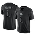 Johmsee KC.Chiefs #1 Xavier Worthy Player Black RFLCTV Limited Stitched Jerseys