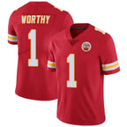 Johmsee KC.Chiefs #1 Xavier Worthy Player Red Vapor F.U.S.E. Limited Stitched Stitched Jerseys
