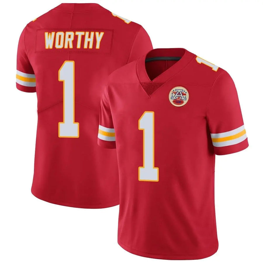 Johmsee KC.Chiefs #1 Xavier Worthy Player Red Vapor F.U.S.E. Limited Stitched Stitched Jerseys