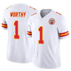 Johmsee KC.Chiefs #1 Xavier Worthy Player White Vapor F.U.S.E. Limited Stitched Jerseys