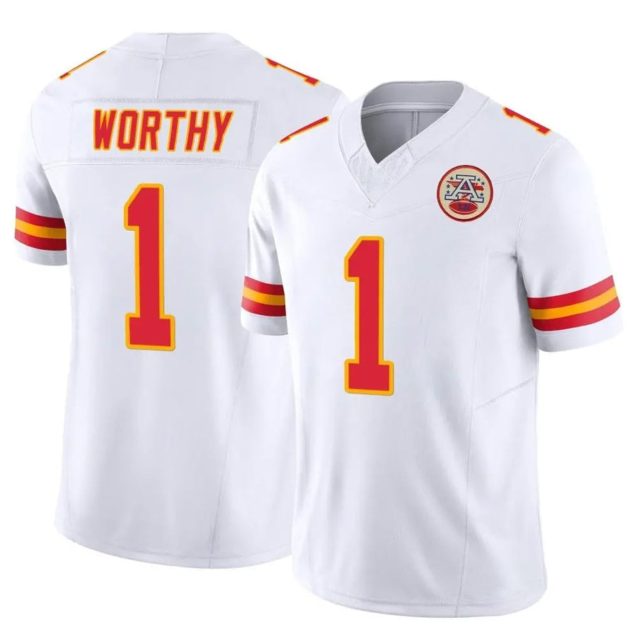 Johmsee KC.Chiefs #1 Xavier Worthy Player White Vapor F.U.S.E. Limited Stitched Jerseys