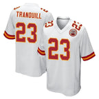 Johmsee KC.Chiefs #23 Drue Tranquill Player White Home Game Stitched Jerseys