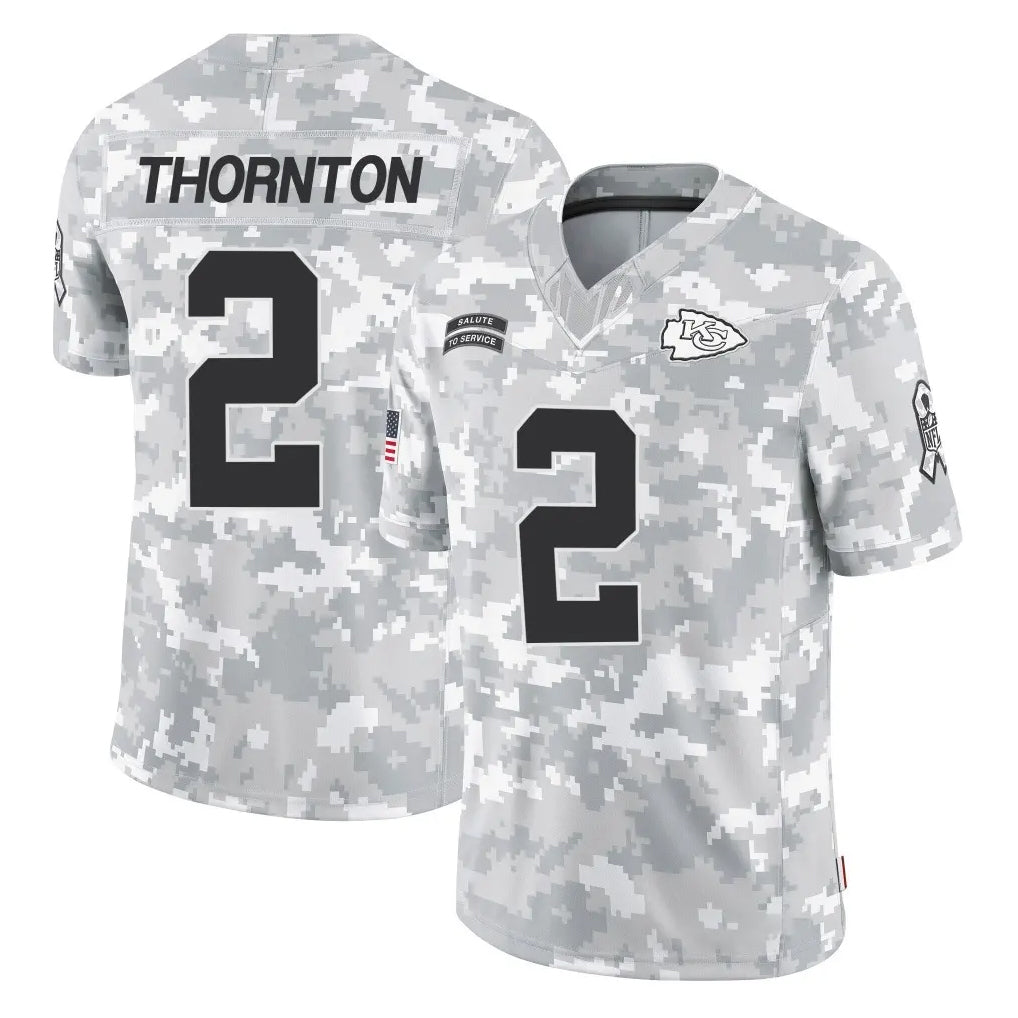 Johmsee KC.Chiefs #2 Tyquan Thornton Player Arctic Camo Salute To Service Limited Game Stitched Jerseys