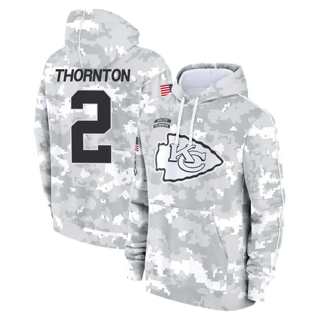 Johmsee KC.Chiefs #2 Tyquan Thornton Player Arctic Camo Salute to Service Hoodies Limited Game Stitched Jerseys