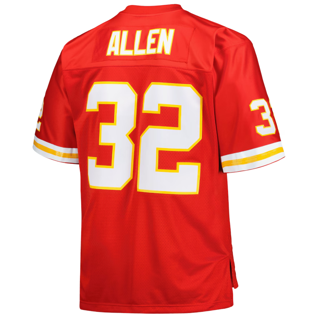 Johmsee KC.Chiefs #32 Marcus Allen Mitchell & Ness Red Big & Tall 1994 Retired Player Replica Jersey