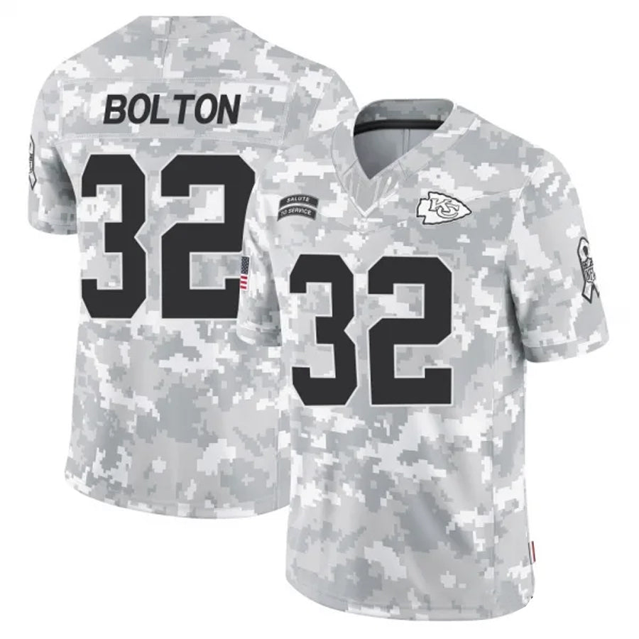 Johmsee KC.Chiefs #32 Nick Bolton Player Arctic Camo Salute to Service Limited Stitched Jerseys