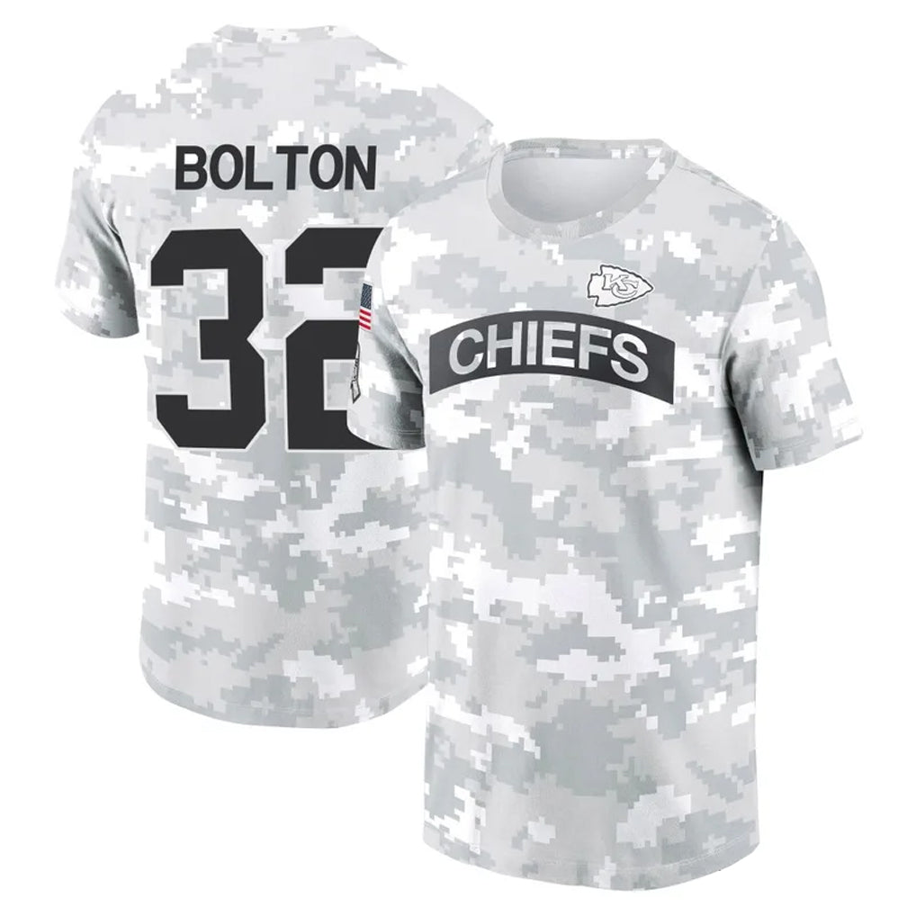 Johmsee KC.Chiefs #32 Nick Bolton Player Salute to Service Hoodies & T-Shirts Stitched Jerseys