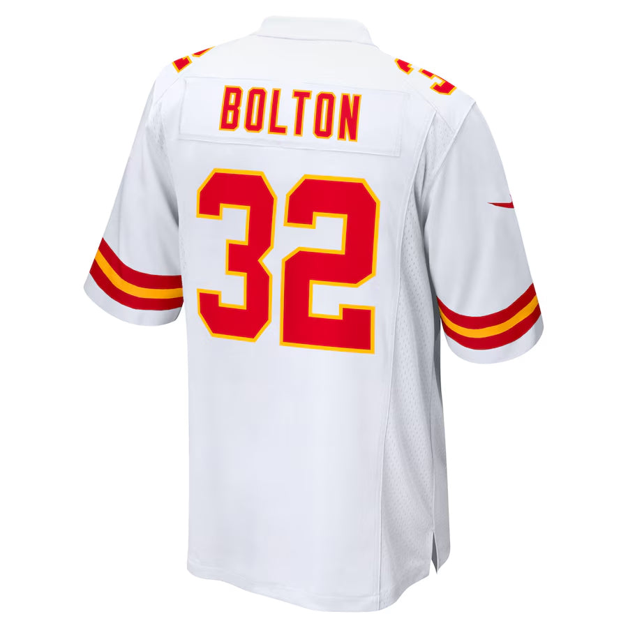 Johmsee KC.Chiefs #32 Nick Bolton Player White Home Game Stitched Jerseys