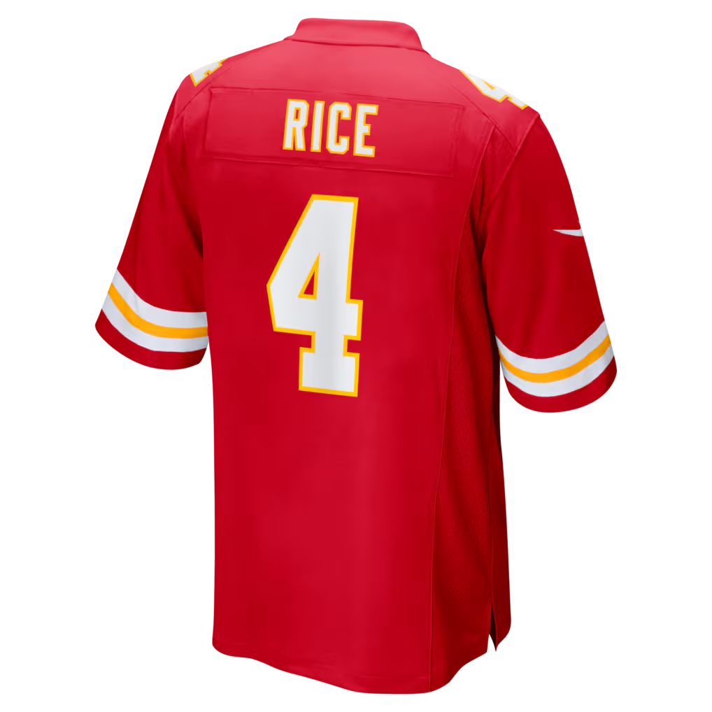 Johmsee KC.Chiefs #4 Chiefs Rashee Rice Red Game Stitched Jerseys