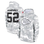 Johmsee KC.Chiefs #52 Creed Humphrey Player Arctic Camo Salute to Service Hoodies Limited Game Stitched Jerseys