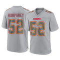 Johmsee KC.Chiefs #52 Creed Humphrey Player Gray Atmosphere Fashion Game Stitched Jerseys