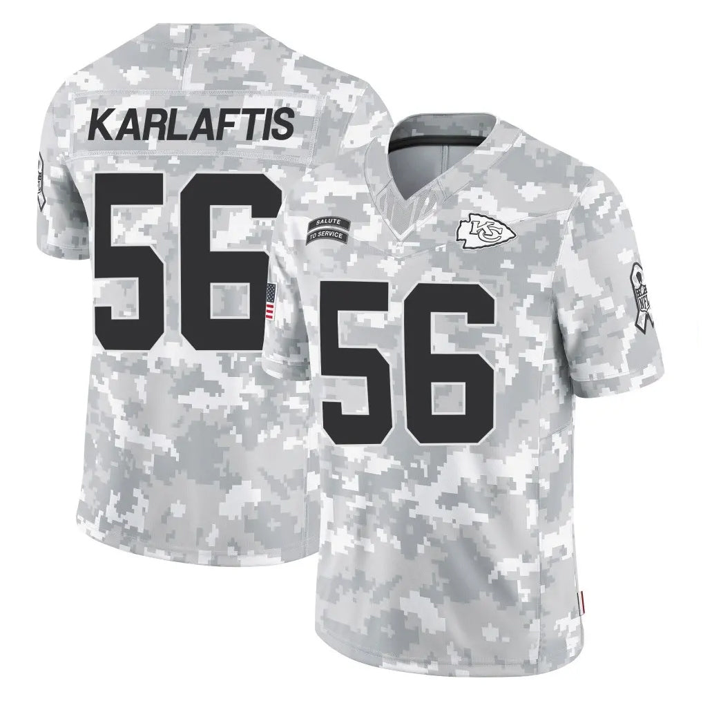 Johmsee KC.Chiefs #56 George Karlaftis Player Arctic Camo Salute To Service Limited Game Stitched Jerseys