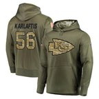 Johmsee KC.Chiefs #56 George Karlaftis Player Olive Salute to Service Pullover Hoodies Home Game Stitched Jerseys