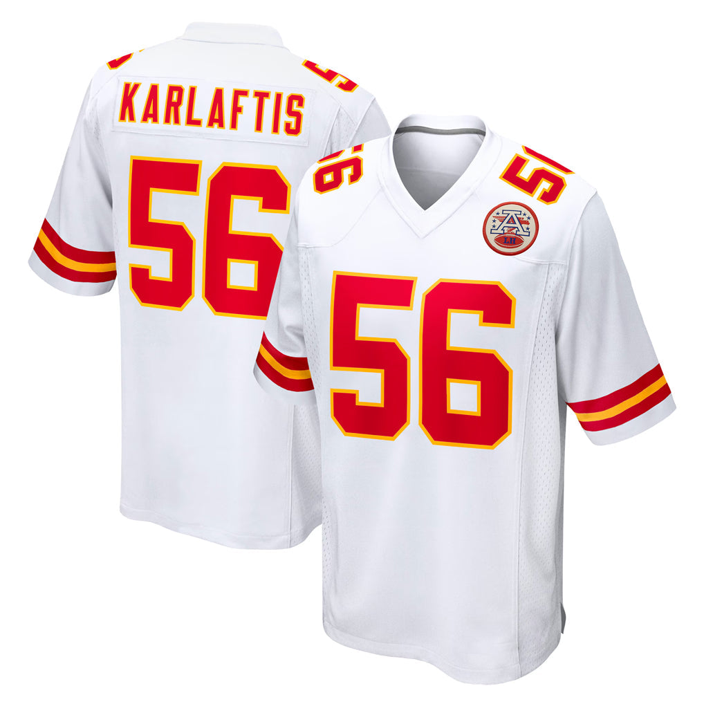 Johmsee KC.Chiefs #56 George Karlaftis Player White Home Game Stitched Jerseys