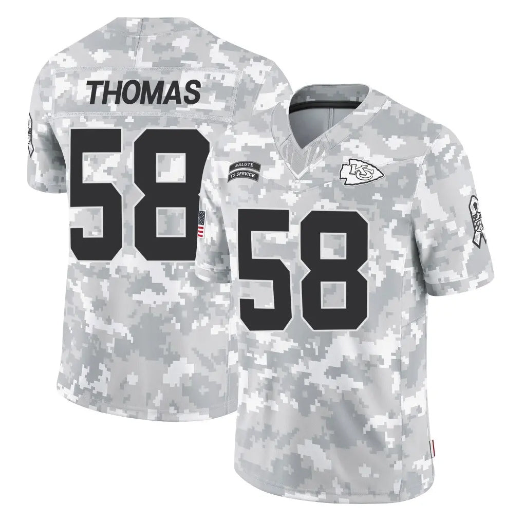 Johmsee KC.Chiefs #58 Derrick Thomas Player Arctic Camo Salute To Service Limited Game Stitched Jerseys
