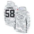 Johmsee KC.Chiefs #58 Derrick Thomas Player Arctic Camo Salute to Service Hoodies Stitched Jerseys