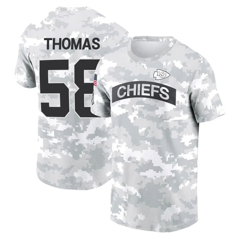 Johmsee KC.Chiefs #58 Derrick Thomas Player Salute to Service Hoodies & T-Shirts Stitched Jerseys