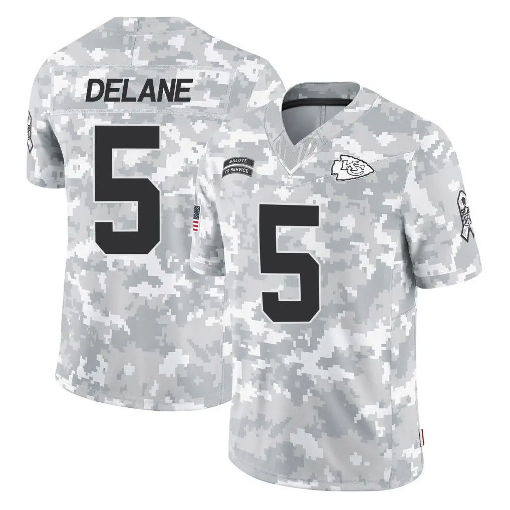 Johmsee KC.Chiefs #5 Mansoor Delane Player Arctic Camo Salute To Service Limited Game Stitched Jerseys