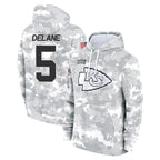 Johmsee KC.Chiefs #5 Mansoor Delane Player Arctic Camo Salute to Service Hoodies Limited Game Stitched Jerseys