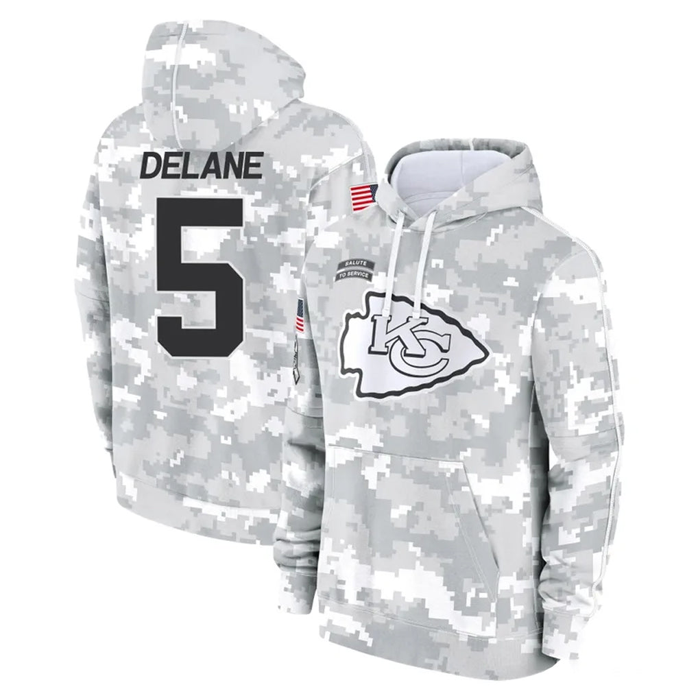 Johmsee KC.Chiefs #5 Mansoor Delane Player Arctic Camo Salute to Service Hoodies Limited Game Stitched Jerseys