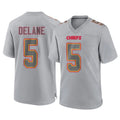 Johmsee KC.Chiefs #5 Mansoor Delane Player Gray Atmosphere Fashion Game Stitched Jerseys