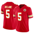Johmsee KC.Chiefs #5 Mansoor Delane Player Red Limited Vapor F.U.S.E. Home Game Stitched Jerseys