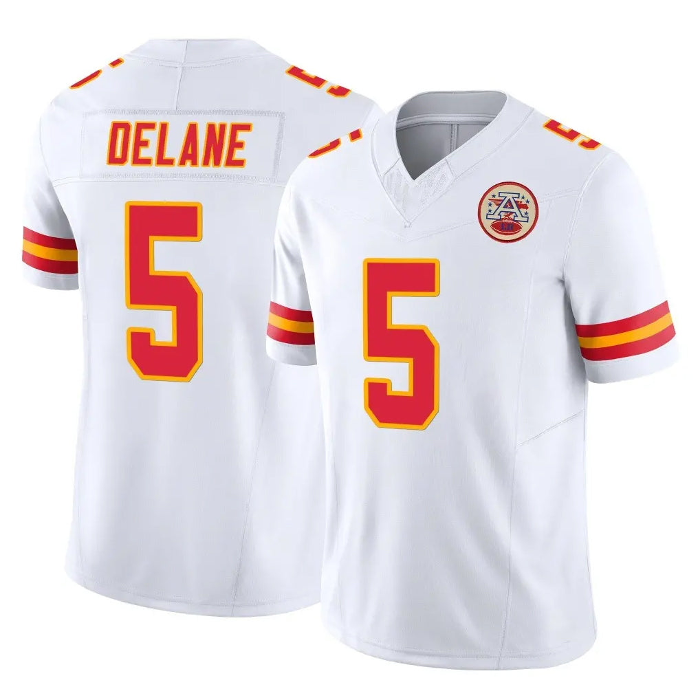 Johmsee KC.Chiefs #5 Mansoor Delane Player White Limited Vapor F.U.S.E. Home Game Stitched Jerseys