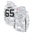 Johmsee KC.Chiefs #65 Trey Smith Player Arctic Camo Salute to Service Hoodies Limited Game Stitched Jerseys