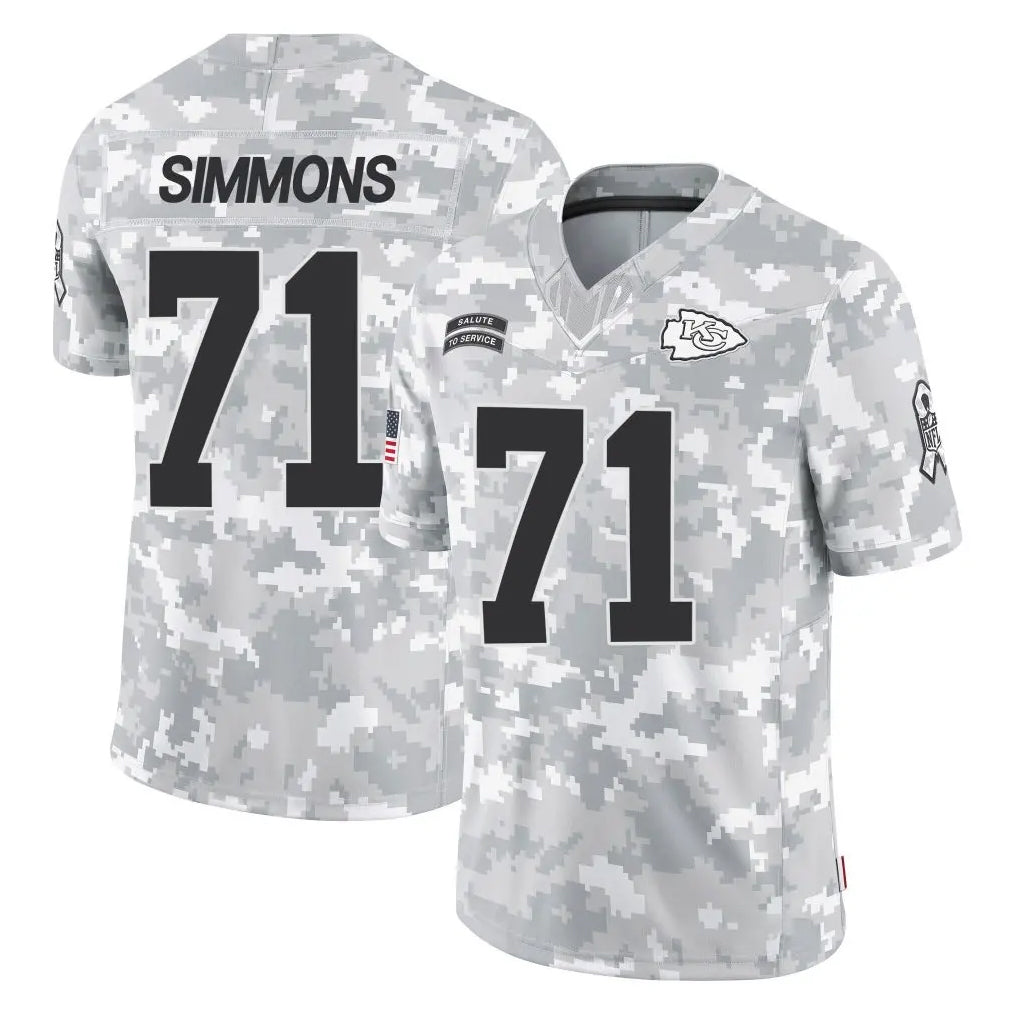 Johmsee KC.Chiefs #71 Josh Simmons Player Arctic Camo Salute To Service Limited Game Stitched Jerseys