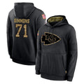 Johmsee KC.Chiefs #71 Josh Simmons Player Black Salute to Service Hoodies Limited Game Stitched Jerseys