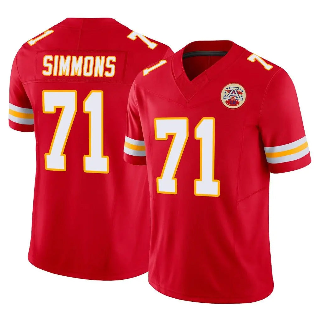 Johmsee KC.Chiefs #71 Josh Simmons Player Red Limited Vapor F.U.S.E. Home Game Stitched Jerseys