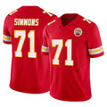 Johmsee KC.Chiefs #71 Josh Simmons Player Red Limited Vapor F.U.S.E. Home Game Stitched Jerseys