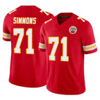 Johmsee KC.Chiefs #71 Josh Simmons Player Red Limited Vapor F.U.S.E. Home Game Stitched Jerseys