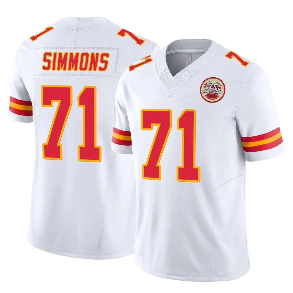Johmsee KC.Chiefs #71 Josh Simmons Player White Limited Vapor F.U.S.E. Home Game Stitched Jerseys