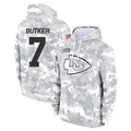 Johmsee KC.Chiefs #7 Harrison Butker Player Arctic Camo Salute to Service Hoodies Stitched Jerseys