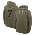 Johmsee KC.Chiefs #7 Harrison Butker Player Olive Salute to Service Pullover Hoodies Limited Stitched Jerseys