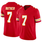 Johmsee KC.Chiefs #7 Harrison Butker Player Red Vapor F.U.S.E. Limited Stitched Jerseys