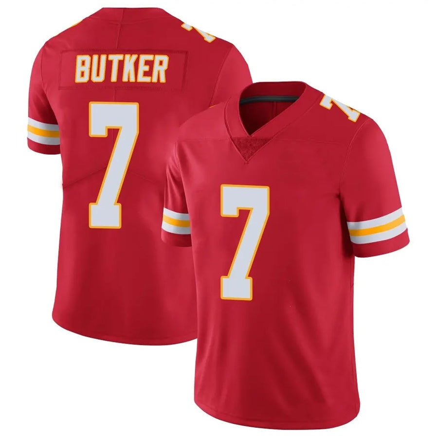 Johmsee KC.Chiefs #7 Harrison Butker Player Red Vapor Limited Stitched Jerseys