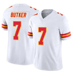 Johmsee KC.Chiefs #7 Harrison Butker Player White Vapor F.U.S.E. Limited Stitched Jerseys