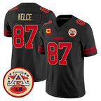 Johmsee KC.Chiefs #87 Travis Kelce Player Black Limited Vapor F.U.S.E. Home Game Stitched Jerseys